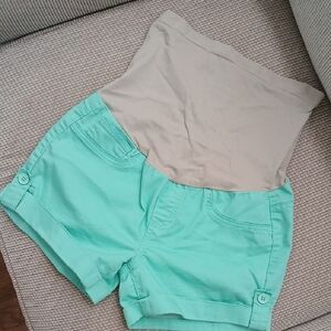 Bella Vita Mint Green Maternity Shorts